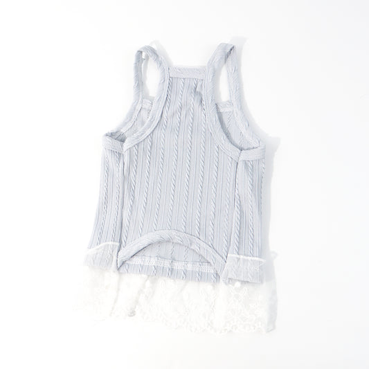 Blue Knit Lace Pet Dress – Cute Outfit for Rabbits, Cats & Small Dogs