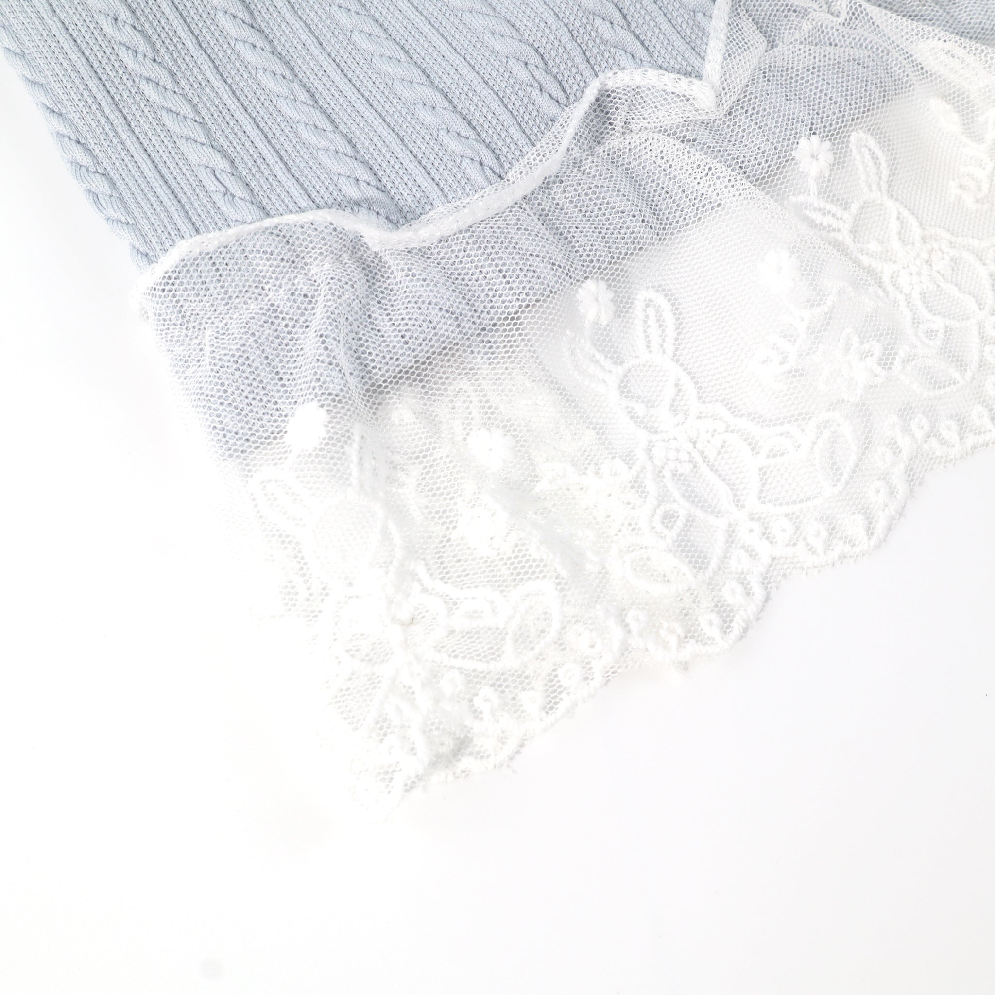 Blue Knit Lace Pet Dress – Cute Outfit for Rabbits, Cats & Small Dogs