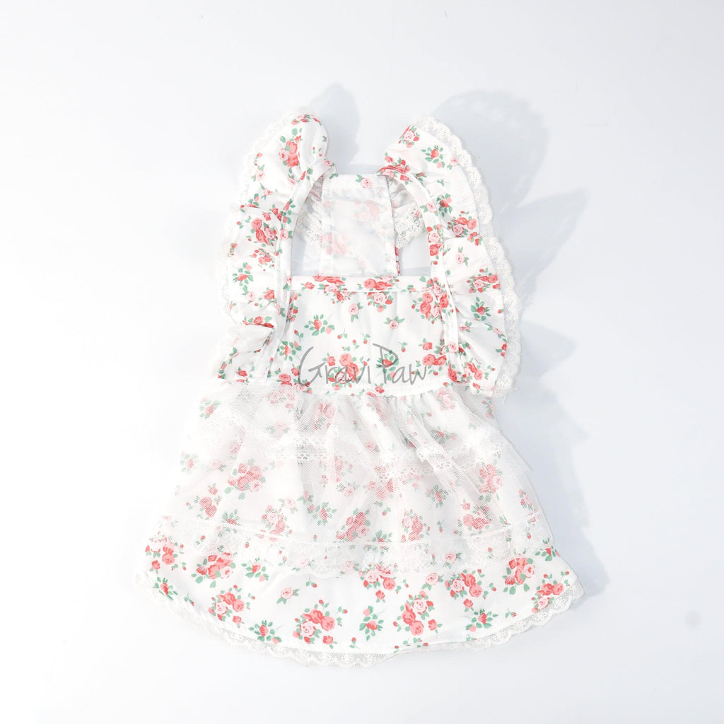 Floral Lace Pet Dress – Elegant Outfit for Rabbits, Cats & Small Dogs