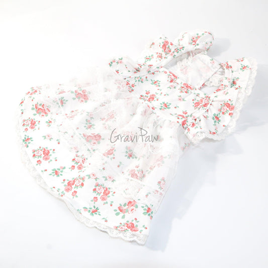 Floral Lace Pet Dress – Elegant Outfit for Rabbits, Cats & Small Dogs