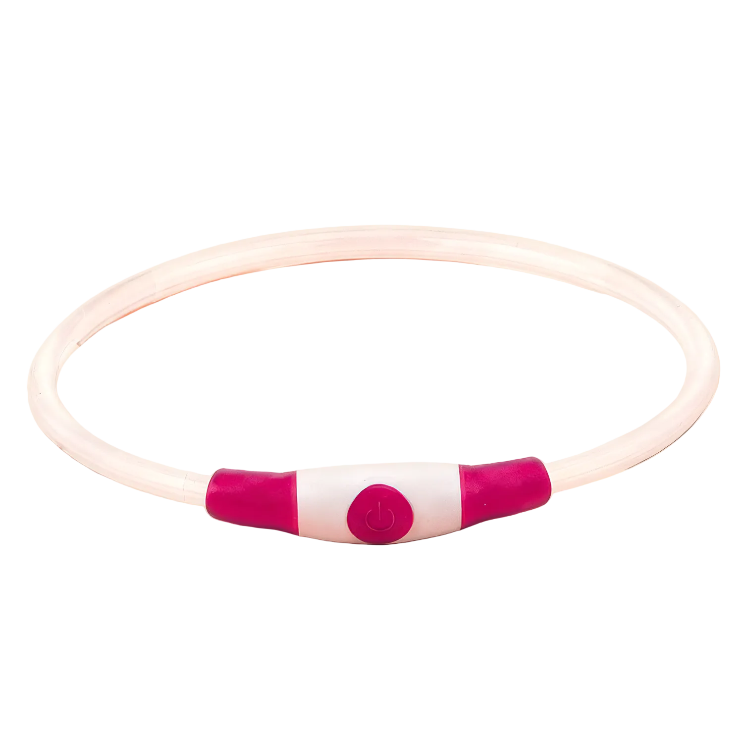 USB Rechargeable LED Pet Collar in pink - glowing safety collar for dogs and cats at night | GraviPaw