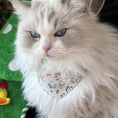 Load image into Gallery viewer, Ragdoll cat wearing reversible cartoon print bandana pet collar
