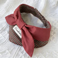 Load image into Gallery viewer, Soft cotton red bow houndstooth pet collar with double-layer structure
