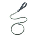 Load image into Gallery viewer, Green reflective dog slip leash with sliding loop on white background
