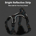 Load image into Gallery viewer, Bright reflective strip night visibility demo on floral dog harness
