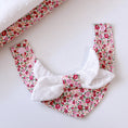 Load image into Gallery viewer, Floral print pet bandana collar with white lace bow and feminine design

