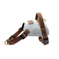 Load image into Gallery viewer, Side view of grey and brown anti pull soft vest dog harness on white background
