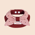 Load image into Gallery viewer, Wine red bow dog collar bandana with red plaid bow and structured design for cats and dogs
