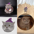 Load image into Gallery viewer, From photo to embroidery: real pet photo, embroidery pattern draft, and the finished custom portrait on the Gravipaw cat tent bed
