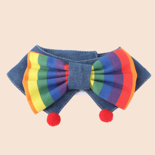 Pride dog collar handmade rainbow bandana style for small dogs