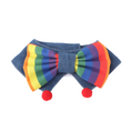 Load image into Gallery viewer, Pride dog collar handmade rainbow bandana style for small dogs
