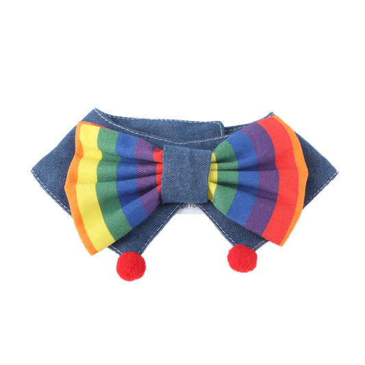 Pride dog collar handmade rainbow bandana style for small dogs